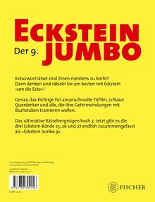 Text: "ECKSTEIN JUMBO Der 9."

Beschreibung: Gelber Hintergrund, großes, rotes Logo des Verlags Fischer unten rechts.