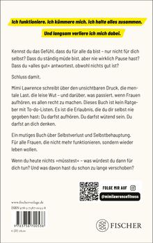 Ich funktioniere. Ich kümmere mich. Ich halte alles zusammen. Und langsam verliere ich mich dabei. Fischer Logo unten rechts.