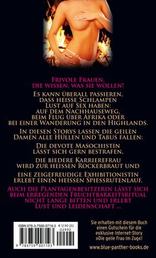 Frivole Frauen, die wissen, was sie wollen! Bild einer nackten Frau mit Feuer im Hintergrund, der Fokus liegt auf ihrem Oberkörper.