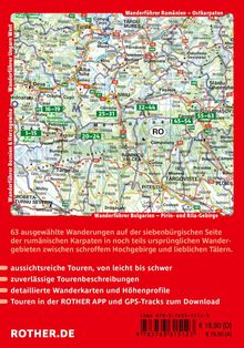 Karte der Wanderwege in Rumänien. Enthält Wanderrouten und Beschreibung der Touren in den Karpaten, von leicht bis schwer.