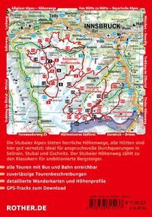 Die Karte zeigt Wanderwege in den Stubaier Alpen. Text beschreibt Tourenoptionen, Karten und GPS-Tracks für Bergsteiger.