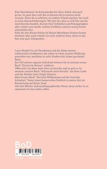 Text beschreibt eine Reiseleiterin auf Korsika. Autobiographische Bücher über Liebe, Herausforderungen, Single-Dasein. Rosa Hintergrund.