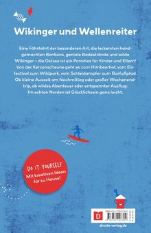 "Wikinger und Wellenreiter" beschreibt Abenteuer an der Ostsee. Illustration: Surfer und Süßigkeiten-Symbole, DIY-Ideen.