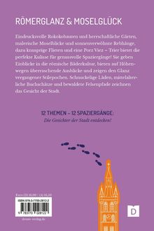 "RÖMERGLANZ & MOSELGLÜCK: 12 THEMEN – 12 SPAZIERGÄNGE: Die Gesichter der Stadt entdecken!" zeigt Gebäude-Silhouette.