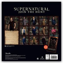 "SUPERNATURAL JOIN THE HUNT" steht oben. Darunter Kalenderblätter und Bilder männlicher Figuren. Ein Poster ist enthalten.
