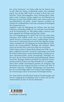 Texte: Enthüllung des "dritten Geheimnisses" von Fatima, Kontroversen, Theologie, Papst Benedikt XVI. Preis: € 22,00.
