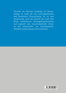 Der Text beschreibt die Rolle des Deutschen als Heritage Language im Riesengebirge, verbunden mit Soziolinguistik und Geschichte.