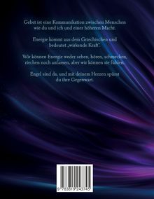 Text über Kommunikation und Energie, gefolgt von einem Barcode. Hintergrund aus lila und blauen, wellenartigen Mustern.