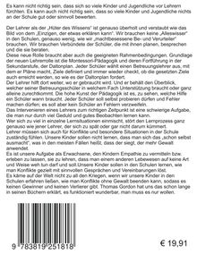Text über neue Lehrerrolle und Pädagogik. Preis: € 19,91. Darunter befindet sich ein Barcode.