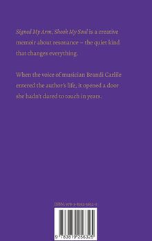 Text auf lila Hintergrund. Memoir über Brandi Carlile, ISBN unten. Erzählt von stiller Resonanz und persönlicher Veränderung.