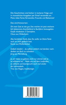 Blauer Hintergrund mit weißem Text: Kommentare zu Geschichten, Autoren aus verschiedenen Städten, ISBN unten.