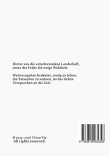 Zwei Sätze über Vergänglichkeit und Mut; unten rechts ein Barcode.