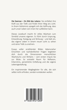 Text über die Seerose als Bild des Lebens, symbolisiert Wachstum und Hoffnung. Unterhalb ein Barcode.