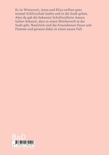Ein rosa Hintergrund mit dem Text: "Es ist Winterzeit, Anna und Elisa..." darunter Preise in Euro und CHF, sowie ein BoD-Logo.