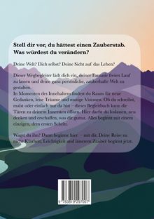 Text in einem Rechteck über einer stilisierten Berglandschaft bei Sonnenuntergang, mit Barcode unten.