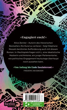 Alice Zeniter: Machtspiele, Buch