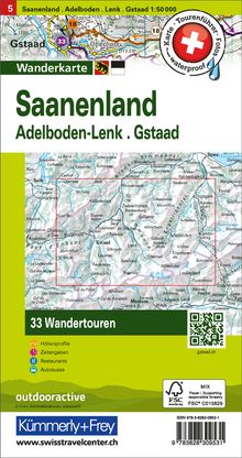 Saanenland Adelboden-Lenk, Gstaad Nr. 05 Touren-Wanderkarte 1:50 000, Karten