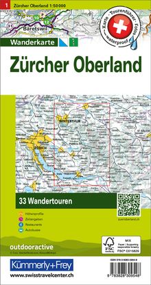 Zürcher Oberland Nr. 01 Touren-Wanderkarte 1:50 000, Karten