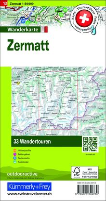 Zermatt Nr. 13 Touren-Wanderkarte 1:50 000, Karten