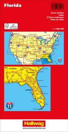 Hallwag Strassenkarte USA, Florida 1:1 Mio., Karten