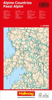 Hallwag Strassenkarte Alpenländer 1:750.000, Karten