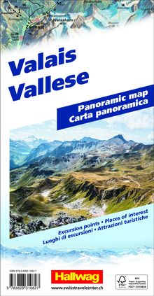 Hallwag Panoramakarte Wallis, Karten