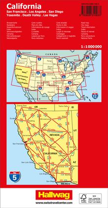 Hallwag Strassenkarte USA, California 1:1 Mio., Karten