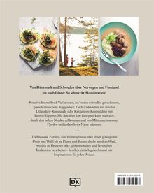 Von Dänemark bis Island: So schmeckt Skandinavien! Drei Bilder: Smørrebrød, Angeln in der Natur, Fleischbällchen mit Beilagen.