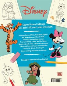„Disney: Eigene Disney Lieblinge mit dem Stift zum Leben erwecken!“ und weitere Beschreibung über Charaktere und Anleitungen.
