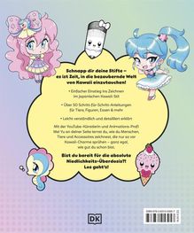 "Schnapp dir deine Stifte – es ist Zeit, in die bezaubernde Welt von Kawaii einzutauchen!" Zwei Kawaii-Charaktere, bunt und frech.