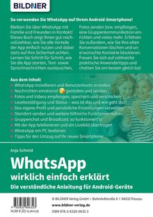 Anja Schmid: WhatsApp wirklich einfach erklärt - Die verständliche Anleitung für Android-Geräte wie Samsung, Xiaomi, Poco, Oppo, OnePlus etc., Buch