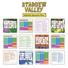 "Stardew Valley: Inoffizieller Jahreszeiten-Planer" mit saisonalen Tipps und Kalendern für Frühling, Sommer, Herbst und Winter.