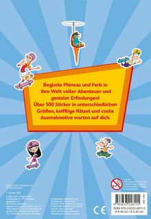Begleite Phineas und Ferb in ihre Welt voller Abenteuer und genialer Erfindungen! Figuren aus der Serie umrahmen den Text.