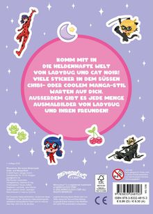 Text: "Komm mit in die heldenhafte Welt von Ladybug und Cat Noir!" Illustration: Figuren von Ladybug und Cat Noir.