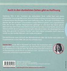 "Auch in den dunkelsten Zeiten gibt es Hoffnung" steht oben. Ein Text beschreibt eine Geschichte in Hamburg 1946. Unten rechts ein Foto einer Frau.