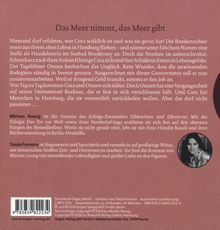 "Das Meer nimmt, das Meer gibt" ist der Titel eines Klappentextes über eine Fluchtgeschichte. Enthält Infos zu Miriam Georg.