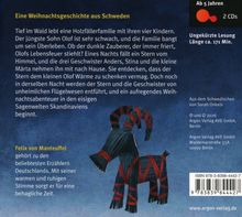"Eine Weihnachtsgeschichte aus Schweden. 2 CDs, ungekürzte Lesung, ab 5 Jahren, Länge: ca. 171 Min. Felix von Manteuffel."  
Eine Illustration eines Ziegenbocks.