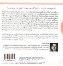 Es ist nie zu spät, ein neues Kapitel aufzuschlagen. Beschreibung eines Buches und seiner Autorin. Jojo Moyes und Luise Helm werden erwähnt. Luise ist bekannt als die deutsche Stimme von Scarlett Johansson. Rechts ein Foto von Luise Helm. Unten Strichcode mit Zahlen.