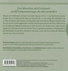 "Drei Menschen, drei Schicksale – zwölf Frühsommertage, die alles verändern." Text über Erinnerungen und Beziehungen. 
