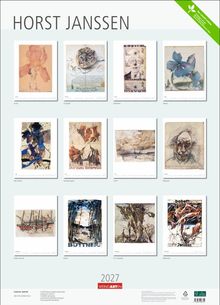 HORST JANSSEN, mehrere Kunstwerke, darunter Titel wie "Granatapfel" und "Böttner". Kalender für 2027 von WEINGARTEN.
