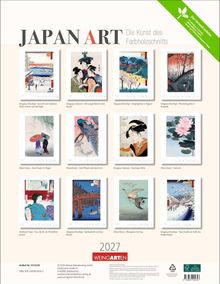 "Japan Art: Die Kunst des Farbholzschnitts", zwölf Illustrationen aus der japanischen Kunst, Jahr 2027, Weingarten.