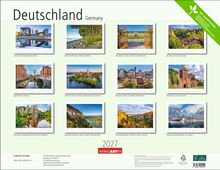 „Deutschland 2027“: 12 Fotos von verschieden deutschen Orten wie Berlin, Hamburg und Berchtesgaden. Weingarten Logo.