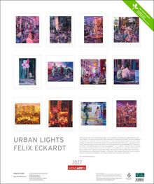 „URBAN LIGHTS FELIX ECKARDT 2027 WEINGARTEN“ in großen Buchstaben; darunter sind zwölf bunte Stadtszenen zu sehen.
