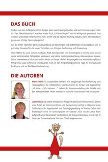 "Das Buch" und "Die Autoren" sind die Überschriften. Zwei Personen und eine Illustration eines Wiesels in rotem Sportanzug.