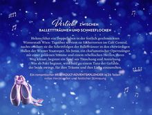 Text über ein romantisches Abenteuer in Wien. Hintergrund in Blau mit Schneeflocken und Ballettschuhen.