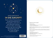WAGE EINEN BLICK IN DIE ZUKUNFT! Finde heraus, was das Jahr bringt. Das Orakel weiß, was dich erwartet. Links Planeten, rechts Sonne.