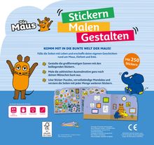 Die Maus - Stickern, Malen, Gestalten: Mit 250 Stickern., Buch