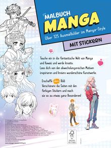 Schwager &amp; Steinlein Verlag: Extra dickes Manga-Malbuch mit Stickern zum Kreativsein und Entspannen für alle Manga-Fans!, Buch