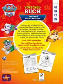 VORSCHULBUCH: Zahlen und erstes Rechnen. Enthält Aufgaben zur Förderung von Feinmotorik und Konzentration. Illustrationen von Hunden.