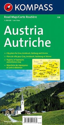 KOMPASS Autokarte Österreich 1:300.000, Karten